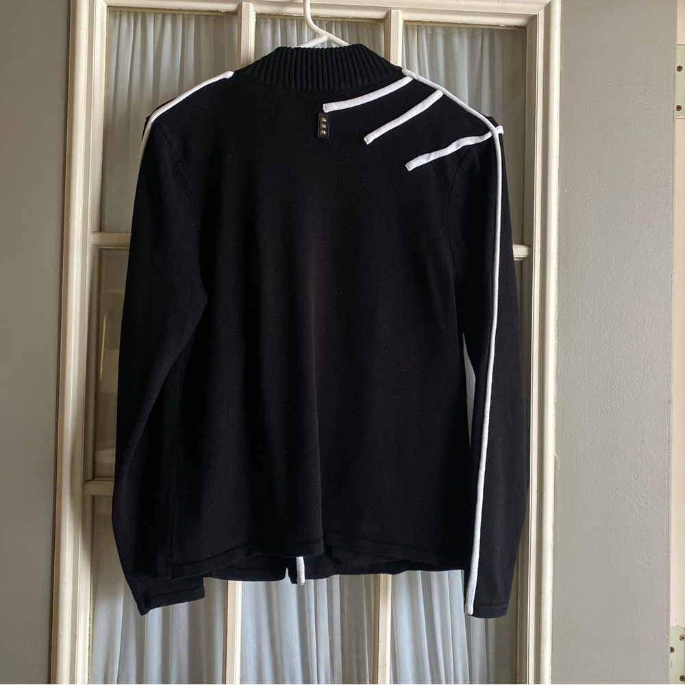 Vintage Jamie Sadock Black and White Sweater Jacket - Picture 6 of 7
